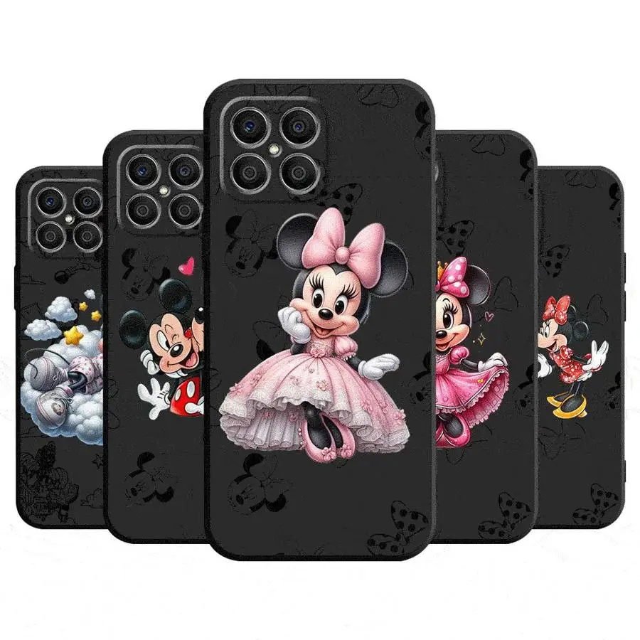 Mickey Minnie Mouse Disney Case For Honor X8a X8 90 X9a 8X 70 X9 X6 Magic5 Pro P40 Pro Black Soft Phone Funda