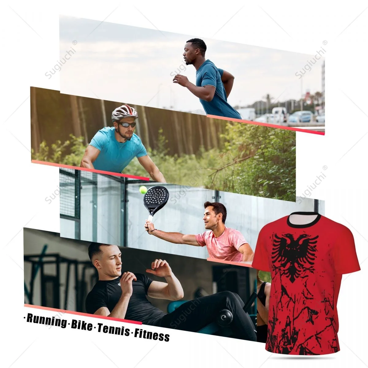 Camiseta deportiva con estampado 3D de la bandera de Albania para hombre, diseño exclusivo, para correr, bicicleta, fútbol, tenis, Fitness, malla para fanáticos