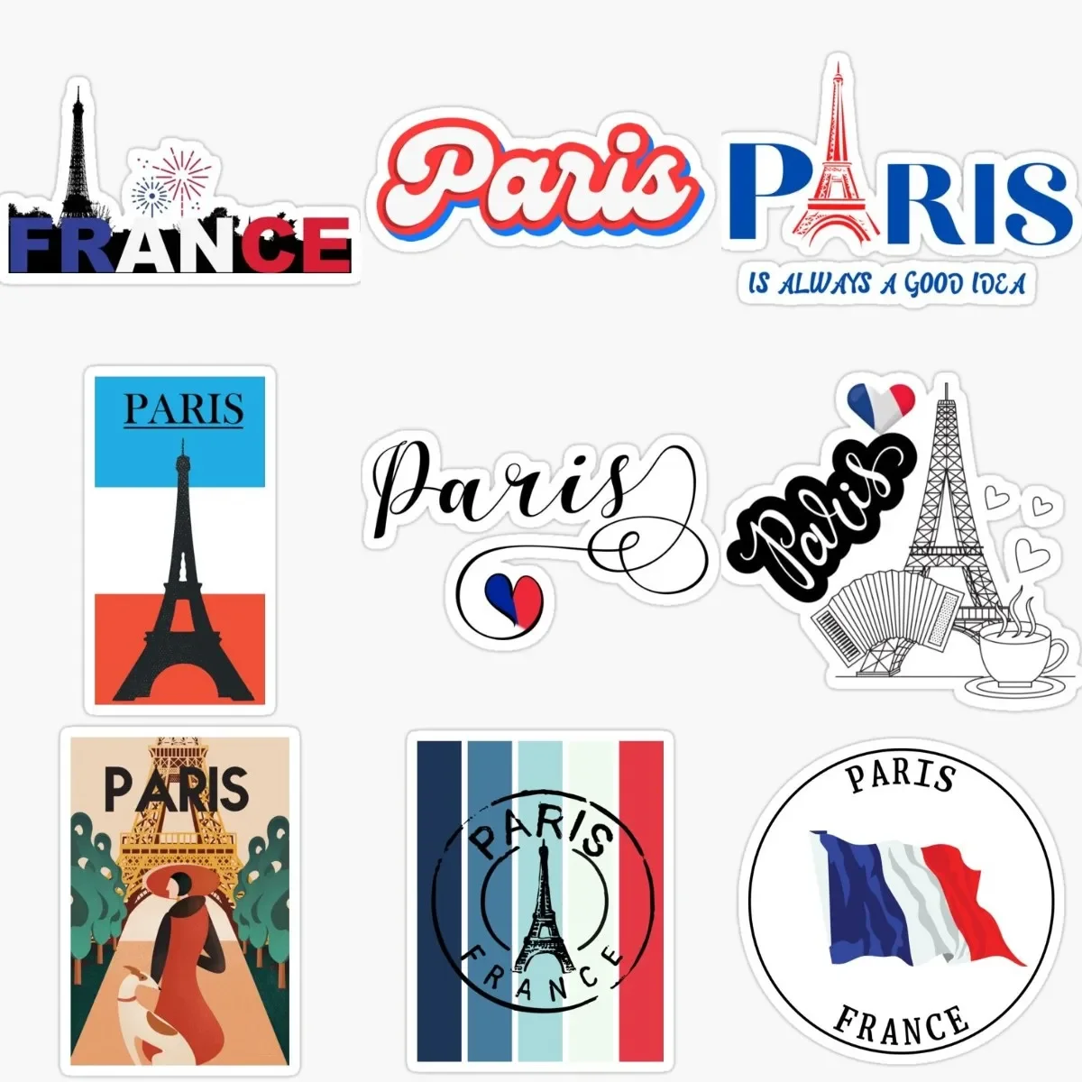 

France Flag Creative Paris Tower PVC Sticker for Decorate Car Motorcycle Laptop Window Wall Table Off-road Decal Accessories