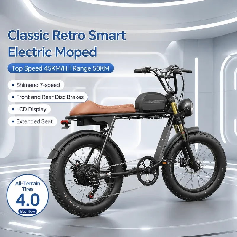 AKEZ Z10 Retro Electric Bicycle High Carbon Steel E Bike for Adults Students Unisex Commuting Folding Electric Scooter