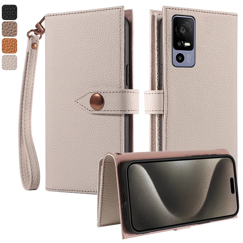 

Real leather multifunctional card slot wallet Cover For TCL 40 NxtPaper 4G 40X 5G XE SE 40R Flip Magnetic skin shockproof Case