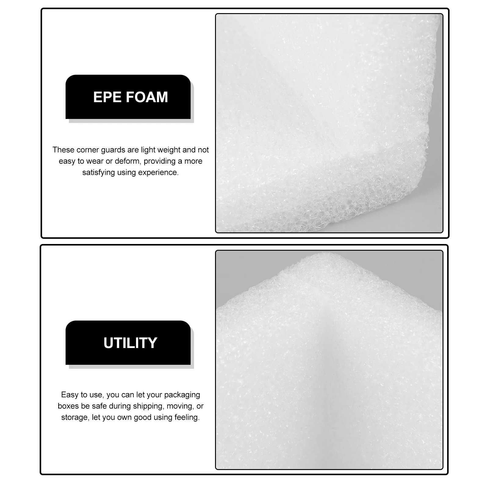 10 Pcs Pearl Cotton Corner Protector Frame Protectors Edge 800X800X750CM Packaging Guards White Baby