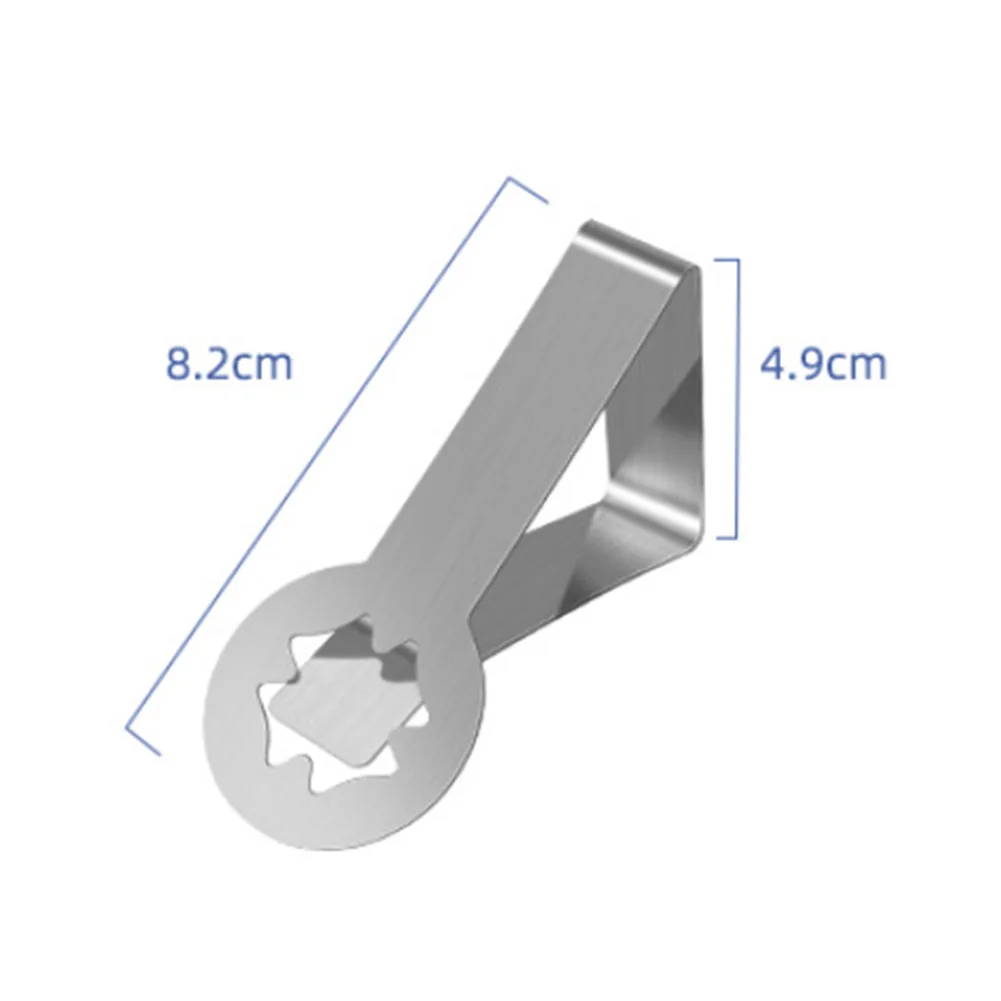 6pcs Stainless Steel Tablecloth Clips Windproof Outdoor Garden Picnic BBQ Party Secure Grip Clamps Silver 4.9cm