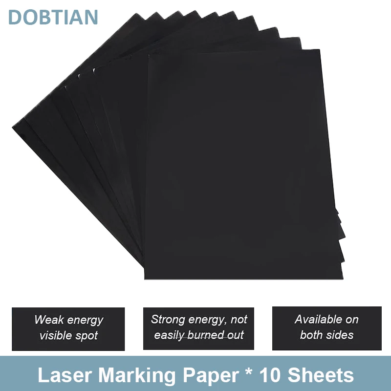 For Fiber Laser Marking 11x8.3 Inch 10 Sheets Black Laser Engraving Testing Paper A4 Double Sides Laser Marking Paper.