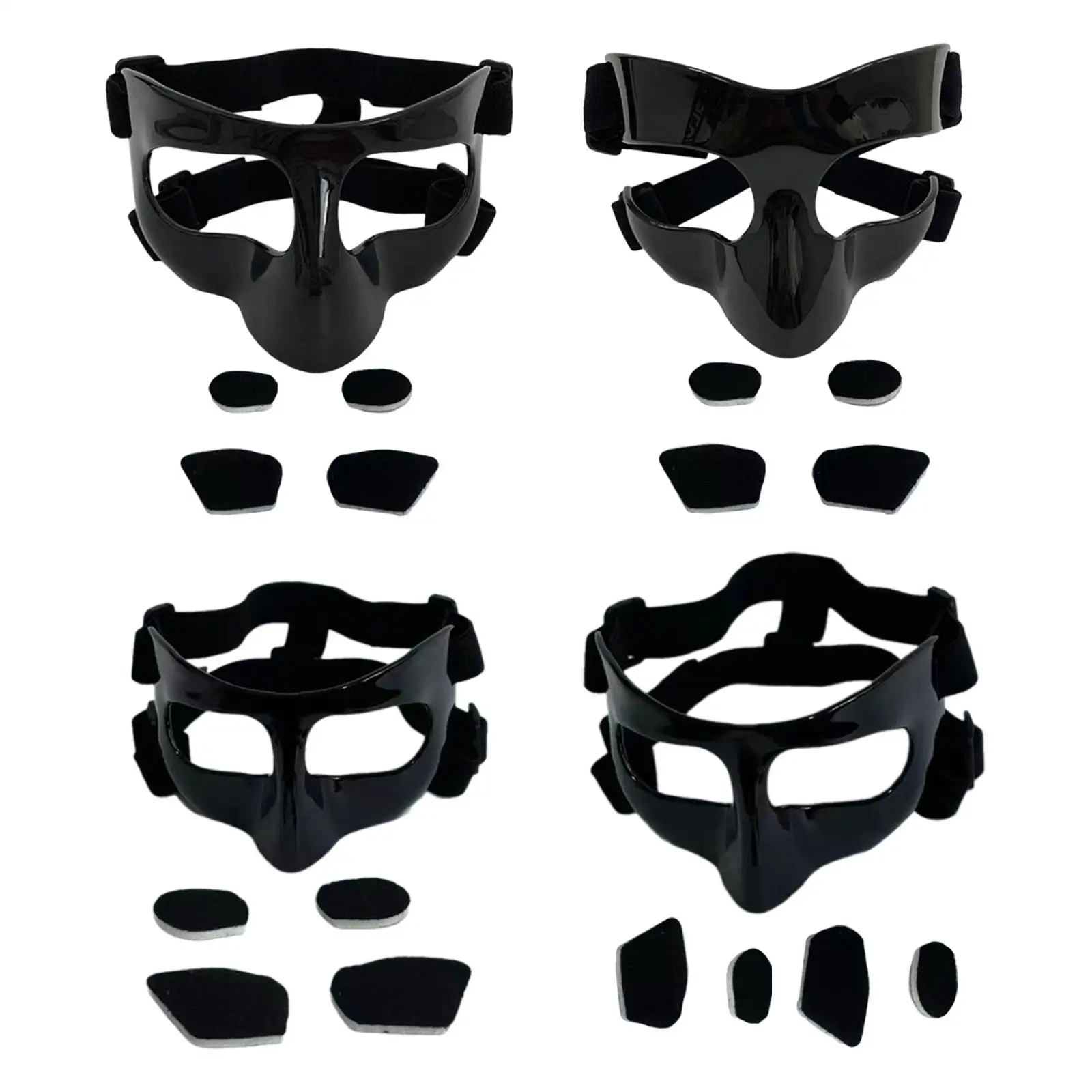 Nose Guard Face Shield, Basketball Mask, Protective Facial Cover, Black Elastic Strap Face Guard for Broken Nose, for Workout