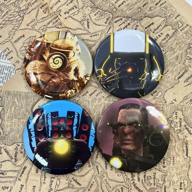 Skibidi المرحاض شارة أنيمي DIY المرحاض/المتكلم/ساعة/التلفزيون شخص طالب بداية موسم المدرسة المدرسية تزيين شارة كليب #5