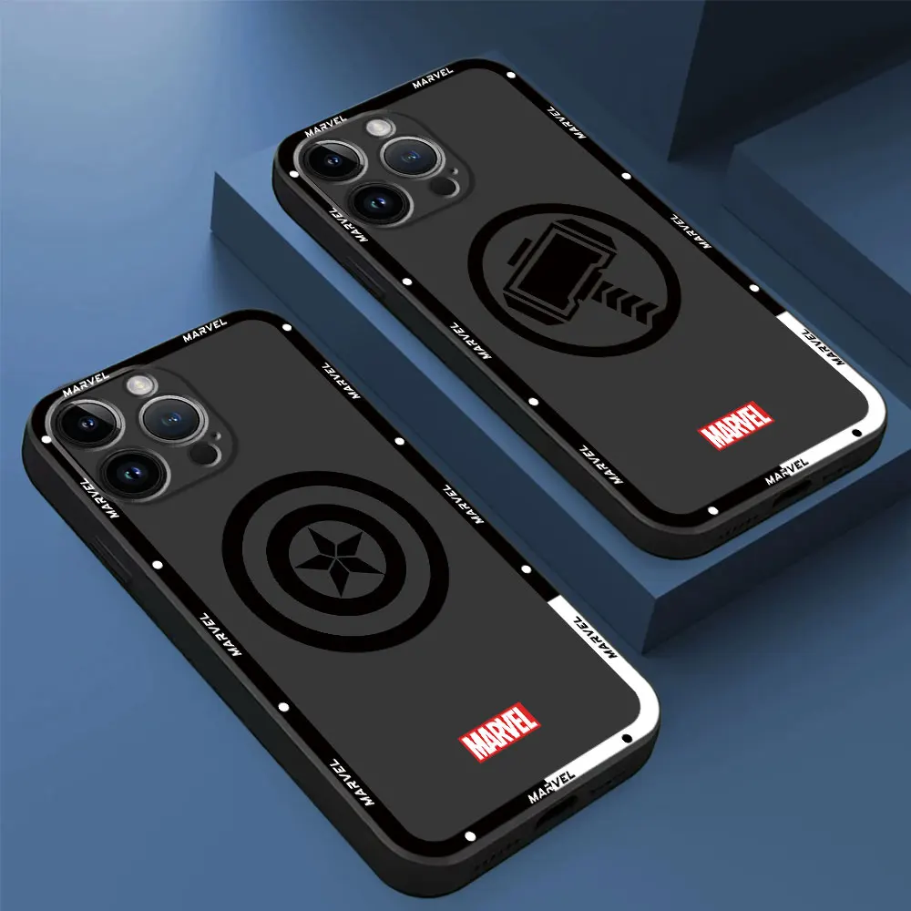 Marvel Hero Logo Case for Apple iPhone 15 16 Pro Max 8 Plus 14 11 SE 12 Mini XS X XR 13 Pro 12 pro 11 TPU Soft Coque Cover