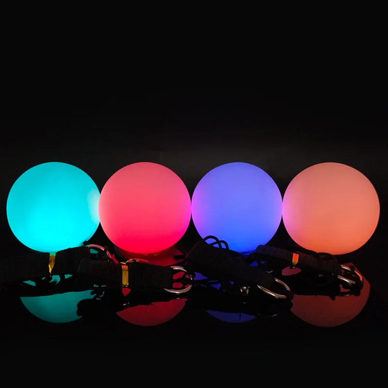 LED Belly Dance Poi Ball Luminous Accessory for Fitness Stage Performance Light Props Halloween Toys Wholesale Factory