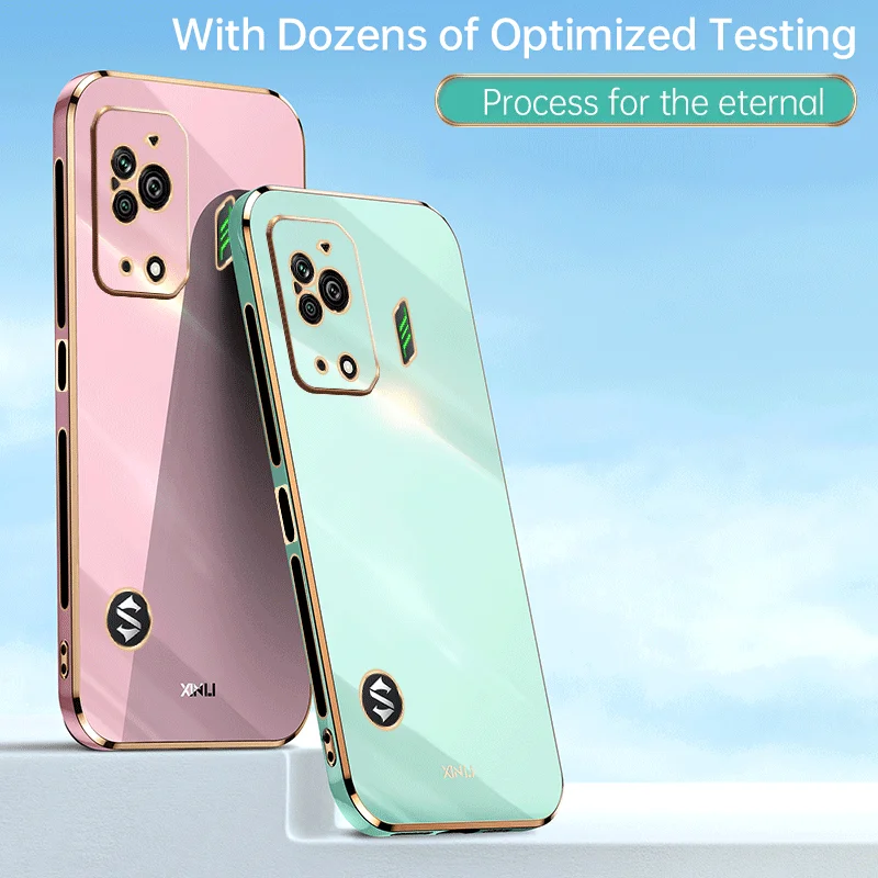 Luxury Square Plating Phone Case On For Xiaomi Black Shark 5 5 Pro Shark5 Pro 5G ShockProof Soft TPU Silicone Back Cover Fundas