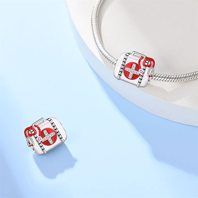 

925 Sterling Silver Medical Kit Charms Beads For Women Fit Original Bracelet DIY Birthday Party Jewelry Gifts