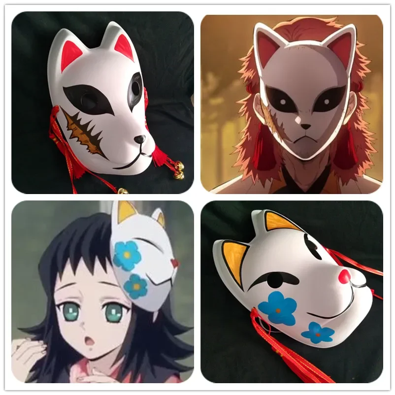 Japanese Anime Wolf Dog Hand-Painted Full Face Mask Cosplay PVC Masquerade Halloween Party Cartoon Character Prop FOX