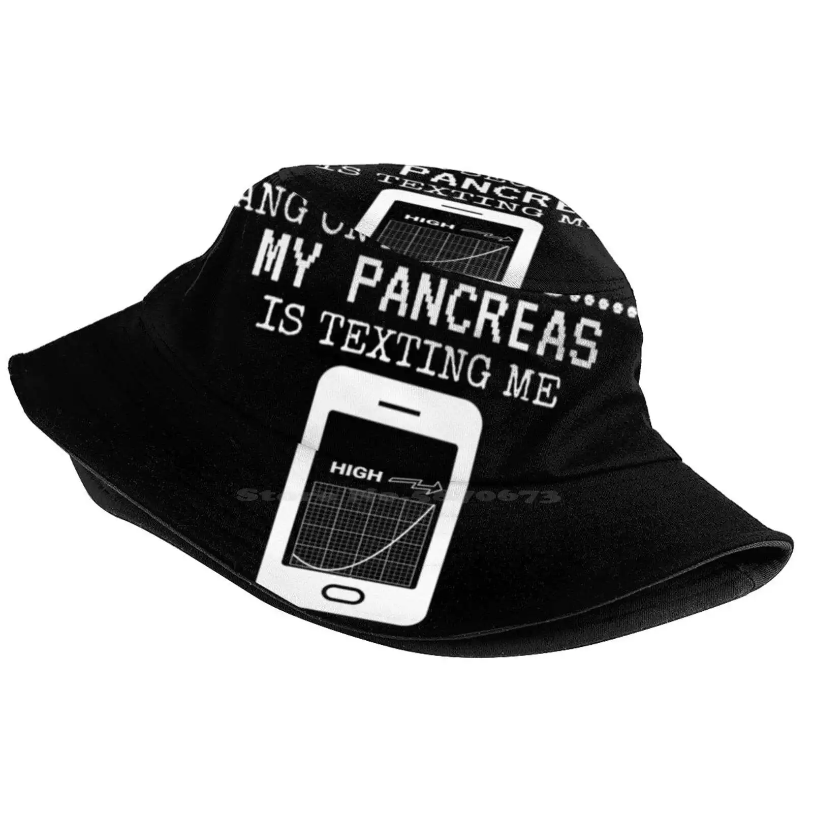 Hang On A Second My Pancreas Is Texting Me....... Sun Cap Fisherman Hat Bucket Hats Type One Diabetes T1D Diabetic Designs Type