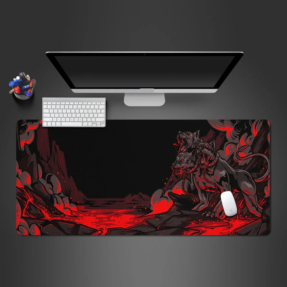 Hell Monster Three-headed Dog Dark Large mousepad Computer laptop keyboard pad Large table mat game player decoration