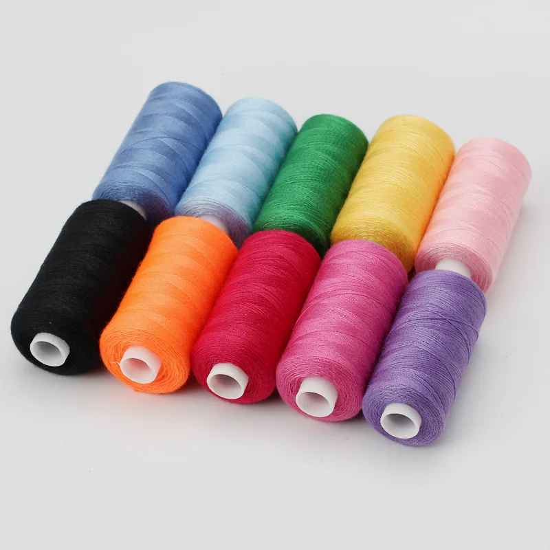 1 set van 10 rollen polyester 402 naaigaren voor handmatig en mechanisch gebruik, 400 yards, doe-het-zelf