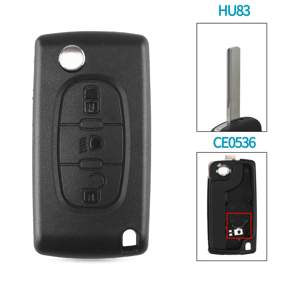 KEYYOU 2/3 Knoppen voor Peugeot 207 307 308 407 607 807 Voor Citroen C2 C3 C4 C5 C6 Afstandsbediening sleutel Case Va2/Hu83 CE0523 CE0536