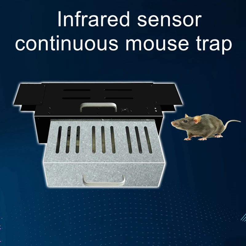 Infrared induction continuous double door trap rodent gods home trapping pounce drive catcher clip cage