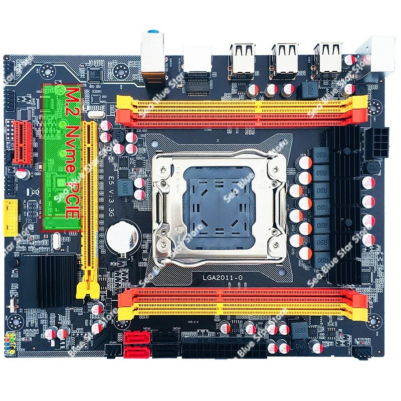 New X79 Desktop Computer Main Board E5 Support 8 Core 2011 Pin Four Memory Slot M2 High Speed Hard Disk Port