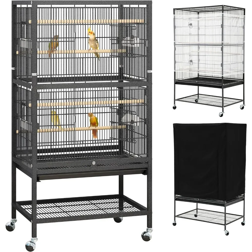 52 inches Birdcage Cover and Bird Cage Seed Catcher, Bird Cages for Parakeets, Parrot, Cockatiel, Pigeon, Flight cage for Birds