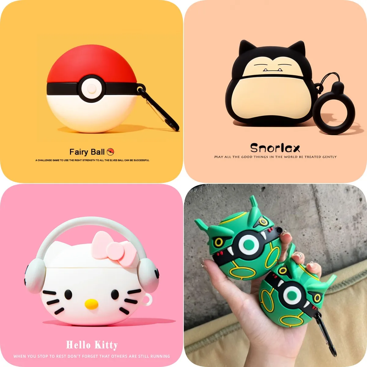 For Samsung Galaxy Buds FE Case,Poke Ball Protective Silicone Earphone Cover For Samsung Galaxy Buds Pro/2/2 Pro/Live Case 