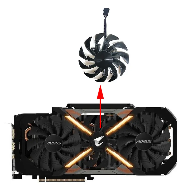 Brand new 3-piece 4-pin Gigabyte AORUSRTX 2060 Xtreme 6G GPU cooling fan AORUS GTX 1080Ti Xtreme Edition 11G graphics card fan