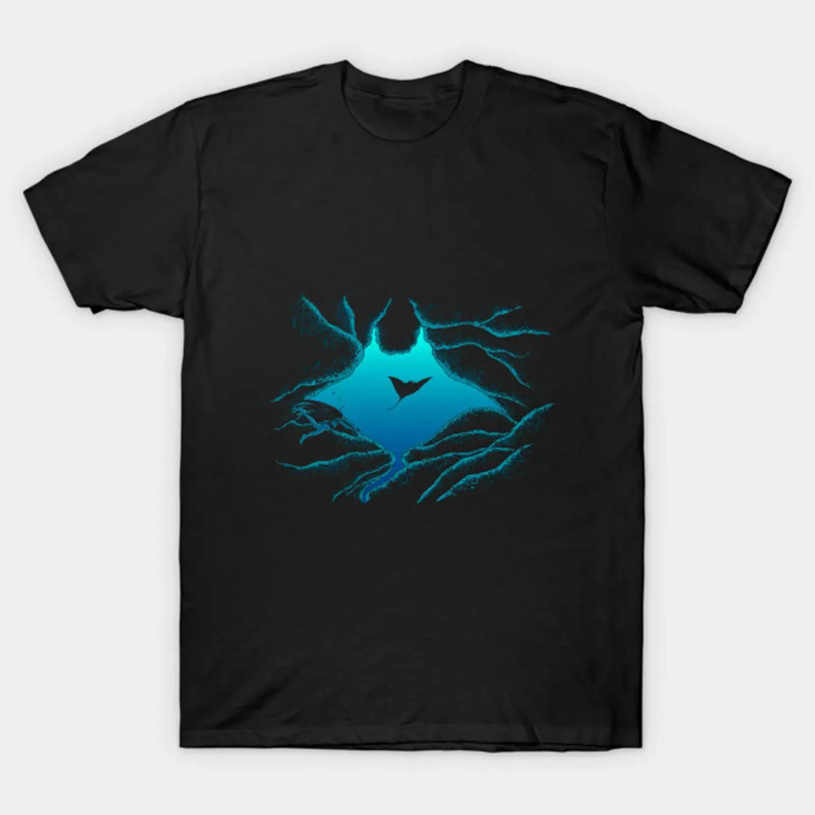 Manta Cave T Shirt vintage Washed Versatile Slightly Stylish streetwear Casual Unisex fashion Breathable designer clothes