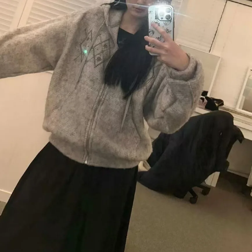 

Шерстяное пальто с капюшоном и ромбовидным узором, твидовое тюдовое пальто на молнии, китайское производство, обычный тонкий зимний сезон