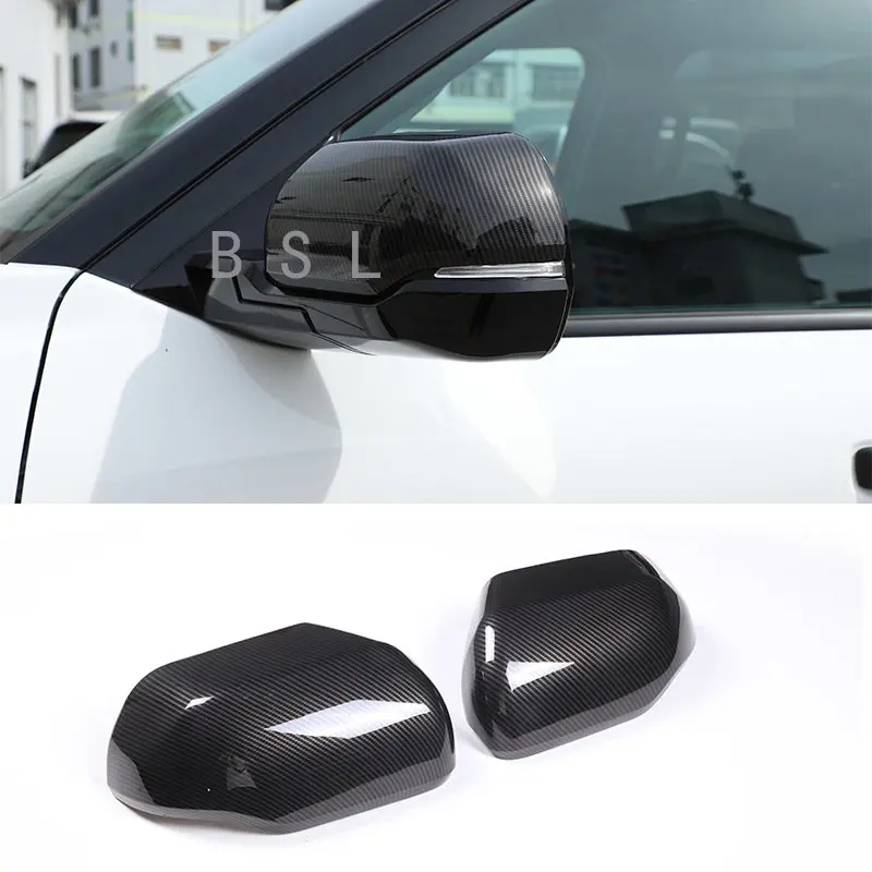 

For Toyota Tundra/Sequoia 2022-2023 ABS Matte Black/Carbon Fiber/Silver Car Side Rearview Mirror Cap Cover Auto Accessories