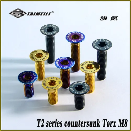 Imagen 2 del producto TAIMEILI 1 Uds tornillo de cabeza avellanada de aleación de titanio serie T2 Torx m8x20-45mm tornillo de modificación de bicicleta