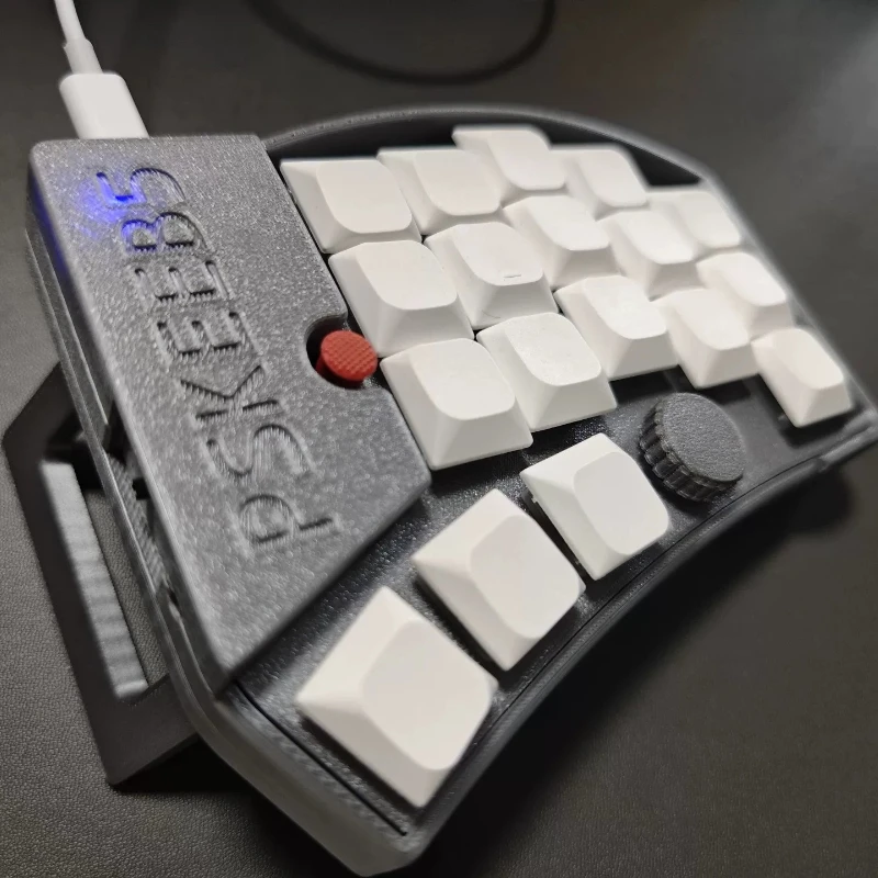 Pskeeb5 36 Little Red Dot Split Keyboard Customized Low Profile Dual Mode Dual Knob OLED Screen Support ZMK Mechanical Keyboard