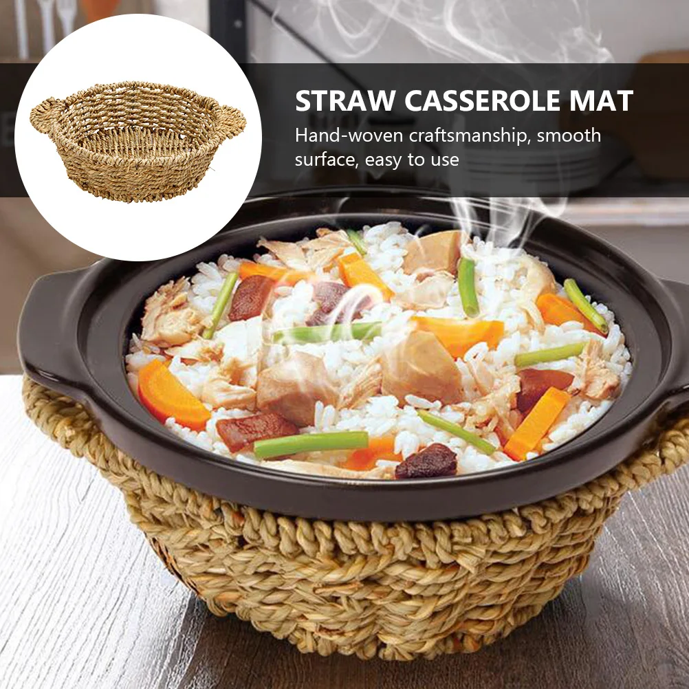 

1 pc Casserole Pad Basket Heat Insulation Cushion Double-Ear Design Anti-Scald Pot Mat Multipurpose Storage Basket For