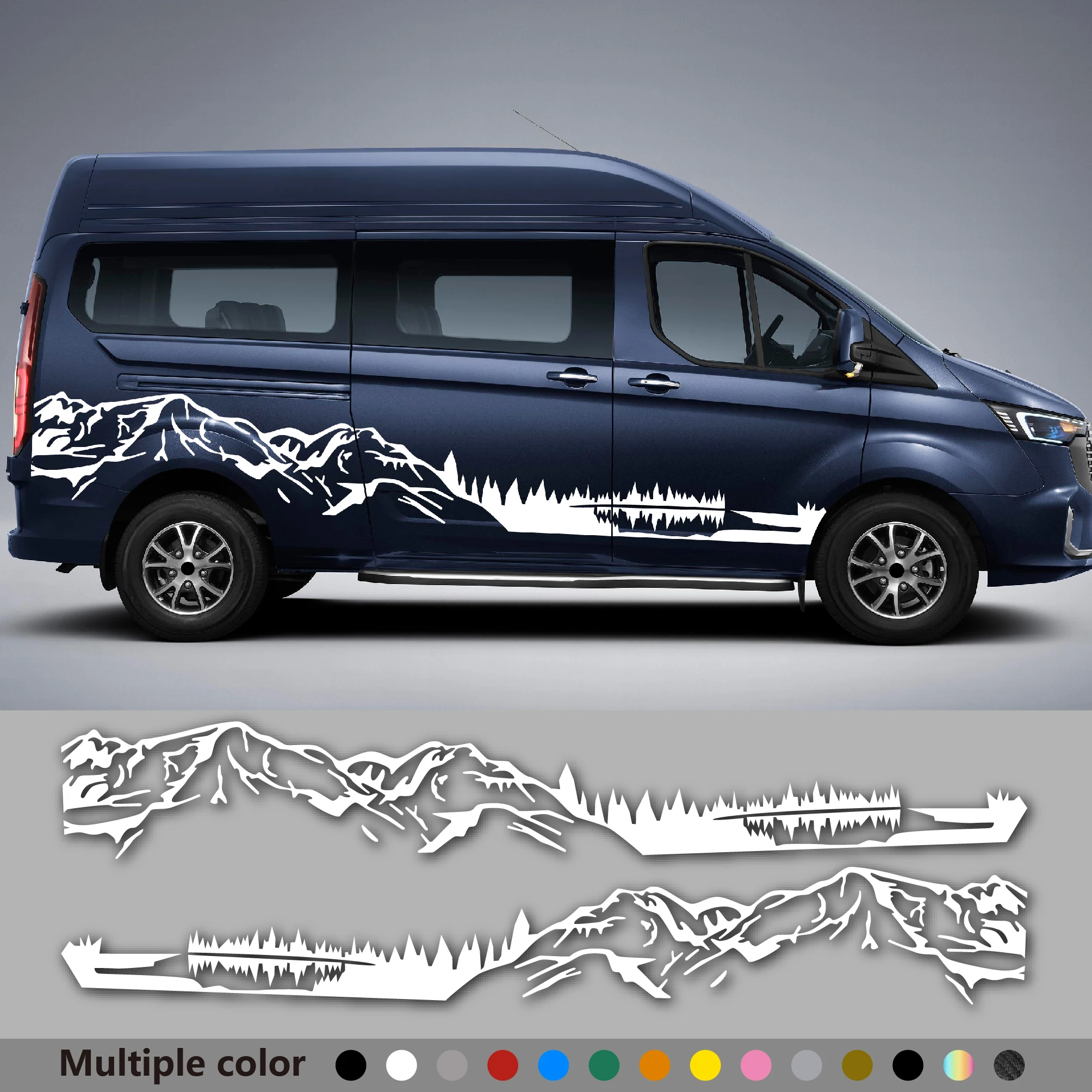 2pcs Car Stickers Apply For Volkswagen VW Crafter Tuning SUV Motorhome Camper Van DIY Mountain Graphics Vinyl Decals Accessories