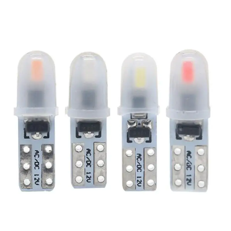

New 10pcs T5 LED Bulb 3014 2SMD Super Bright Car Interior Dashboard Instrument Lamp Silicone Auto Side Wedge Light