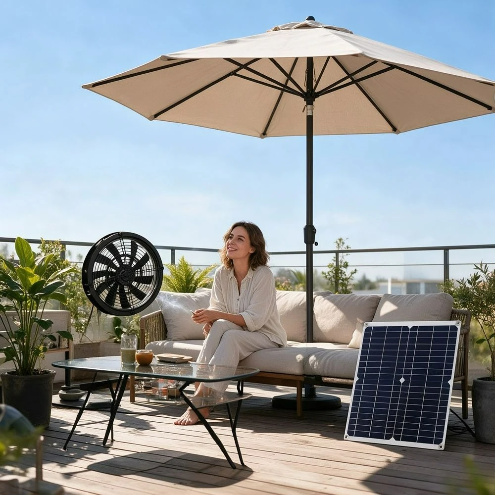 Round 15W 25W Waterproof Solar Powered Vent Fan Kit Outdoor Ventilator for Storage Shed Chicken Coop Dog Kennel Greenhouse