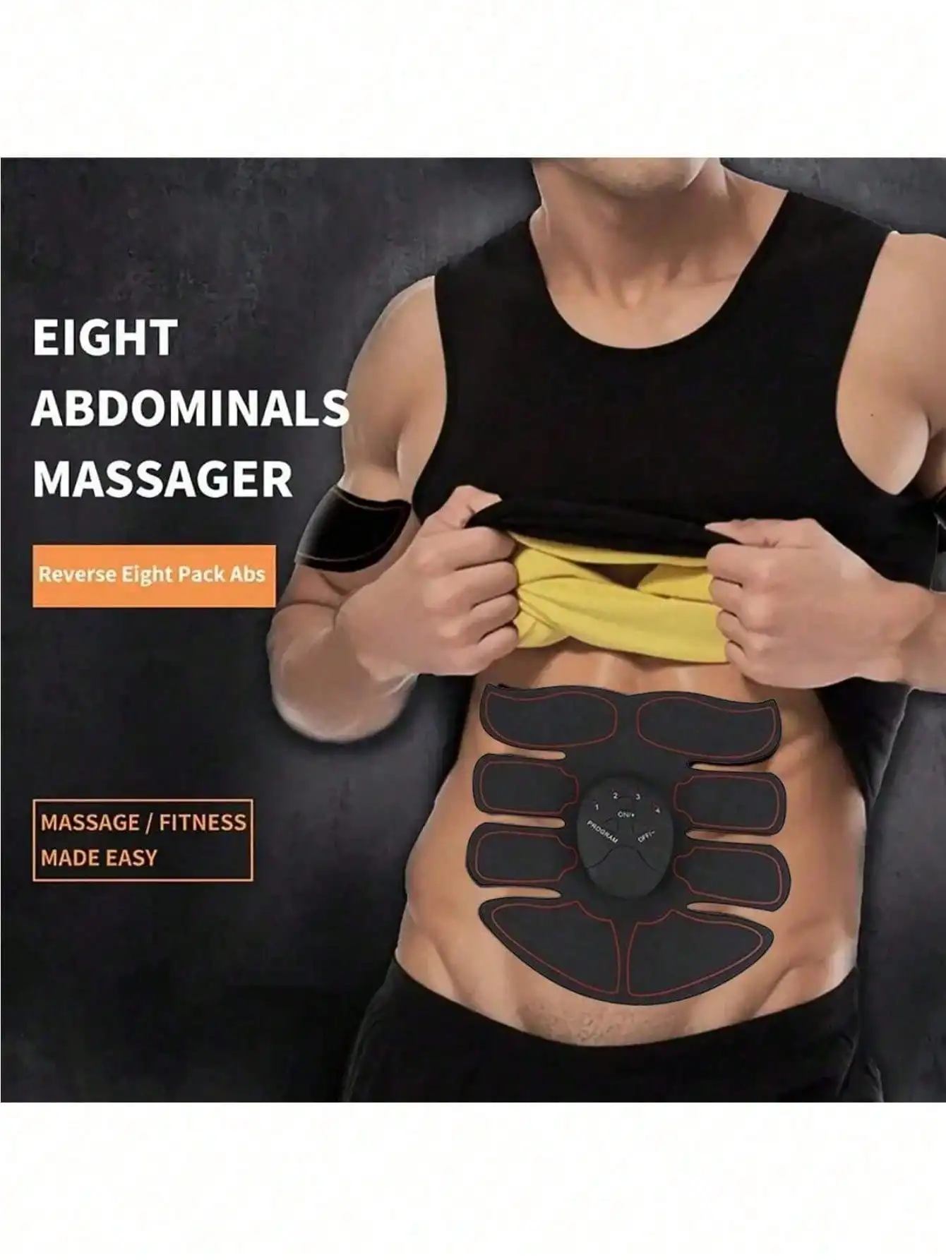 5-In-1 Wireless Muscle Stimulator: USB  19 Speeds, Whole Body Fitness, Abdominal & Hip Training, Myofascial Massager