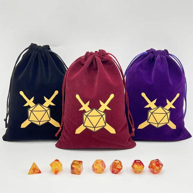 1 szt. Torba na kości I aksamitna etui ze sznurkiem idealny rozmiar na karty Tarota Oracle Dungeons and Dragons akcesoria runy biżuteria