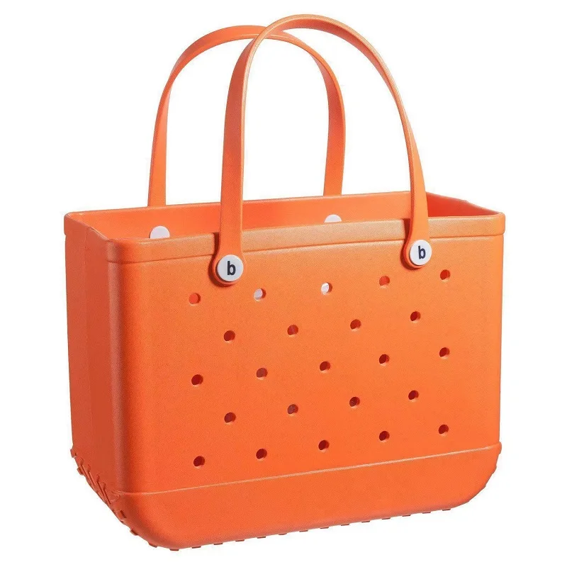 2024 New Popular Large Bag With Holes Beach Storage Handbag Women's Printed Basket EVA Pet Bags