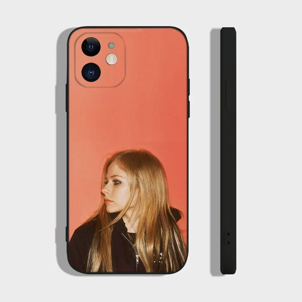 Singer A-Avril Lavigne Phone Case For iPhone 14,13,12 Mini 11 Pro XR,X,XS,MAX 6S,7,8 Plus Silicone Cover Soft black