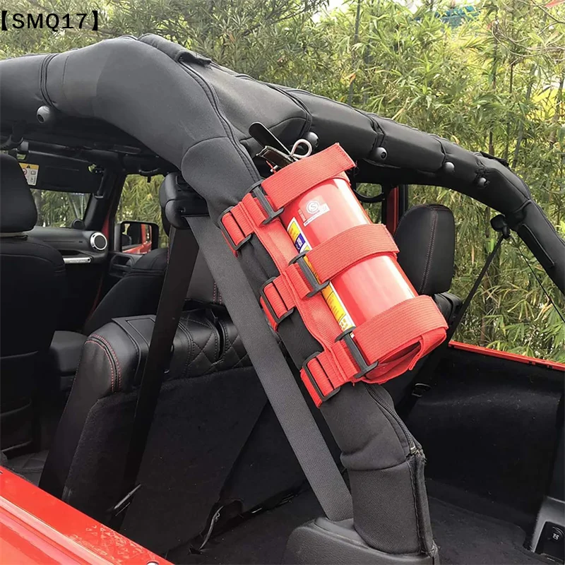 Car Roll Bar Fire Extinguisher Holder Adjustable Mount Strap Hook & Loop For  Wrangler YJ TJ JK JL Car Accessories【SMQ】 view 6