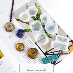 DIY Keychain Pendant Silicone Mold Set Crystal Epoxy Resin Mold Round Rectangle Pendants Jewelry Making Casting Mould Crafts 3d