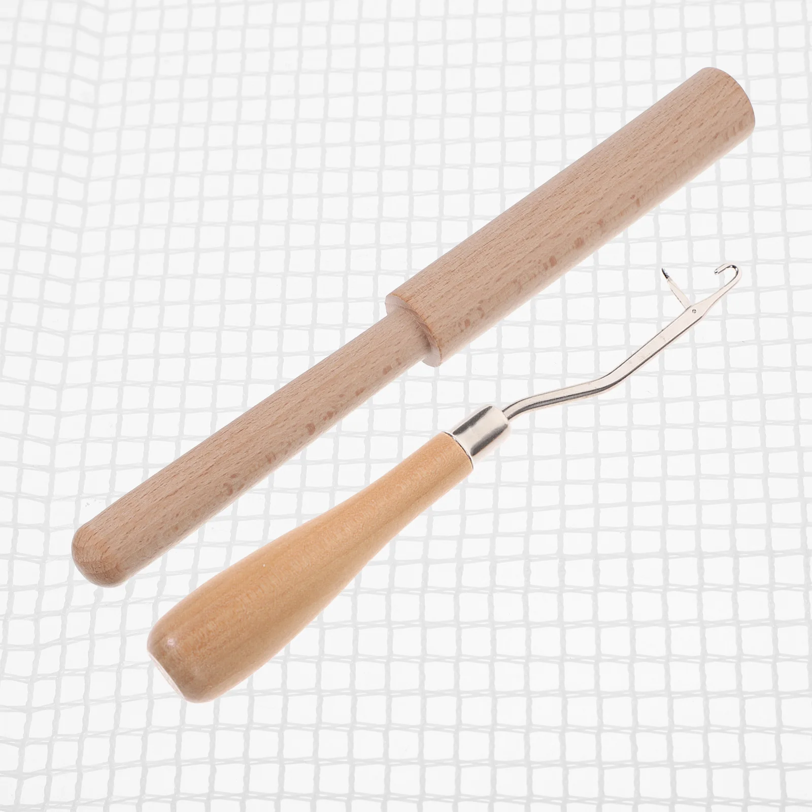 

1 Set Wooden Bent Latch Hook Tool Rug Mesh Fabric Carpet Tapestry Making Kit Diy Embroidery Crafts Knitting Supplies Accessories