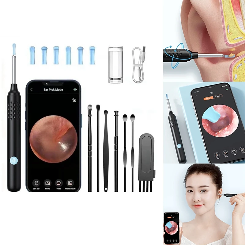 Hot Ear Wax Remover, Ear Cleaning Kit With 6 Ear Picks, Ear Cleaning Otoscope Ear Camera