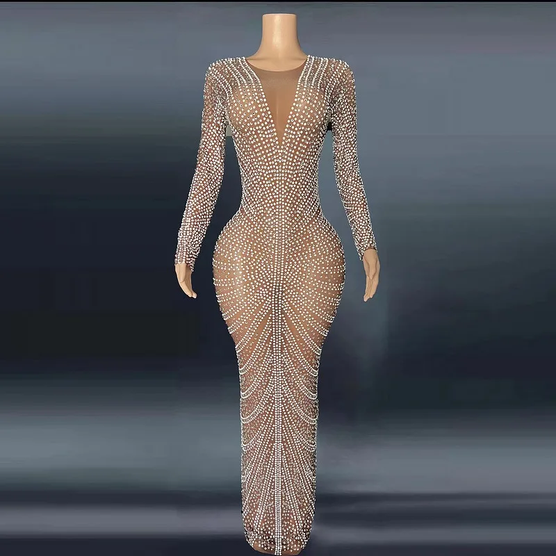 

Женское роскошное вечернее платье NOVANCE с длинными рукавами и блестящими бриллиантами по индивидуальному заказу, модное вечернее платье для ежегодных встреч, вечерние платья