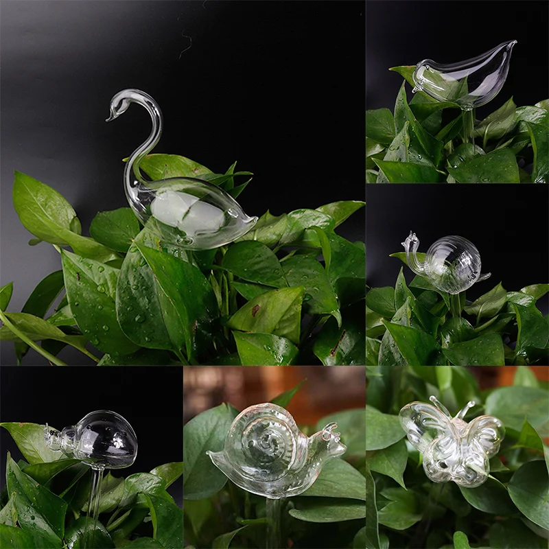 1pcs  Glass Plastic Plant Flowers Water Feeder Self Watering Automatic Drip Irrigation Devices