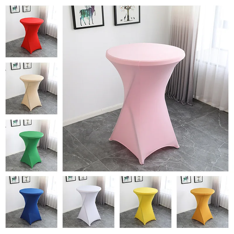 

60/80x110cm Table Cover Cocktail Table Cloth Spandex High Bar Table Linen Lycra Wedding Party Hotel Table Decoration