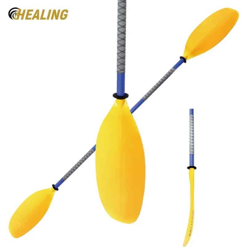 

2 SECTIONS KAYAK PADDLE MATERIAL PP MATERIAL ADJUSTABLE FULL FIBERGLASS PADDLE 215-230CM FLOATING KAYAK PADDLE FIBERGLASS SHAFT