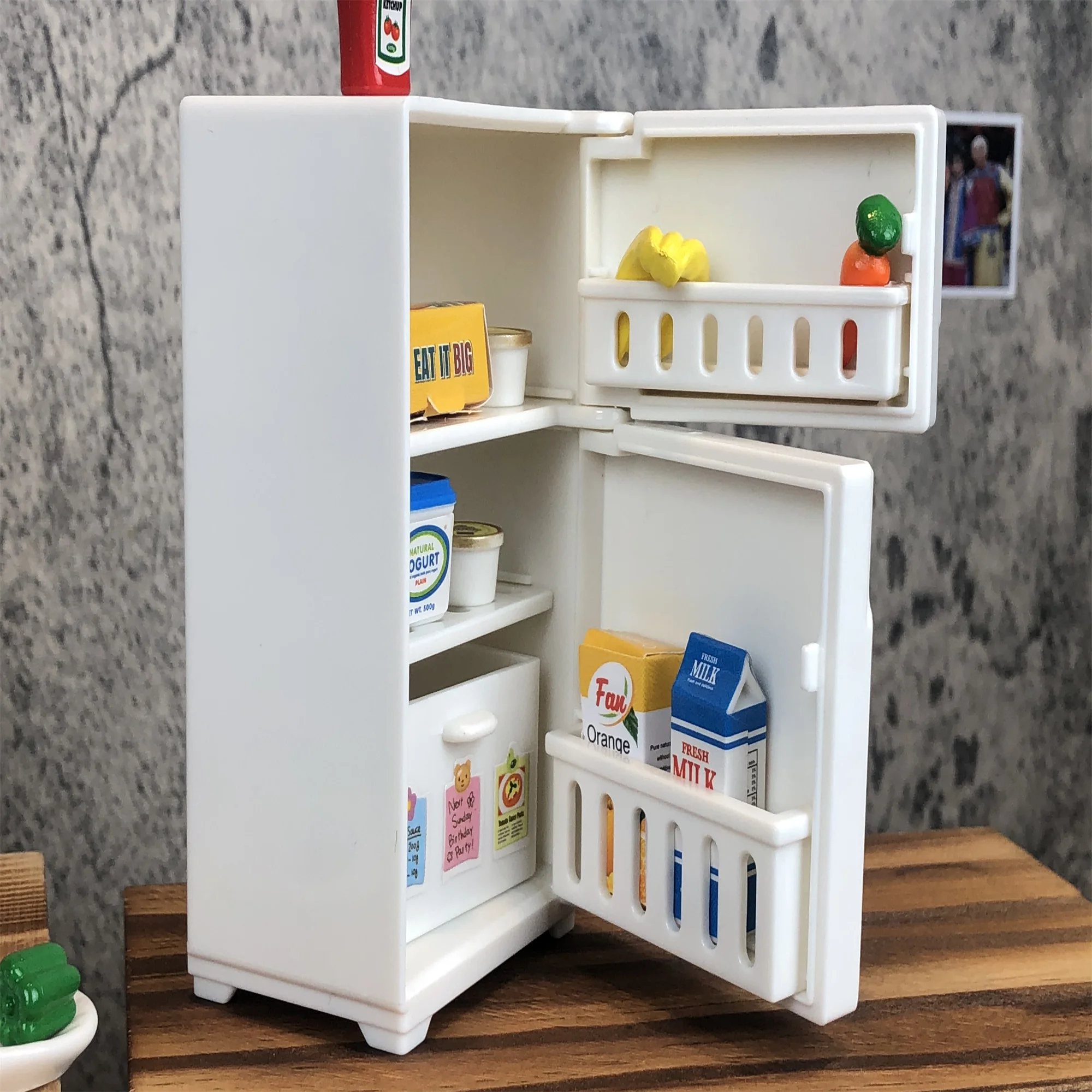 Miniature Candy Toy Mini Small Kitchen Scene Model Refrigerator Props Play House Doll House Simulation Kitchenware