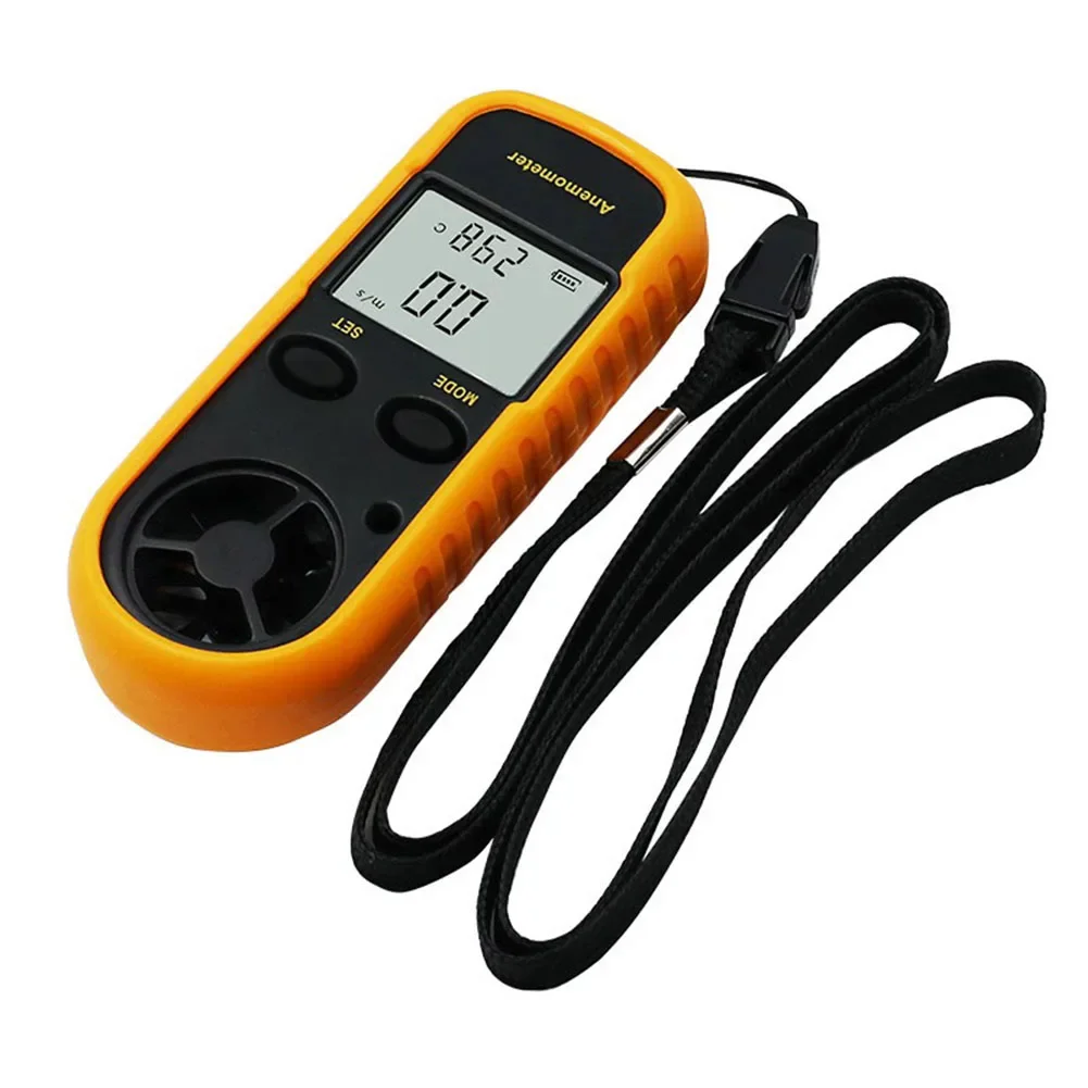 Intuitive Buttons Outdoor Testing Digital Anemometer Handheld Anemometer Waterproof Dustproof Easy-to-read LCD Display
