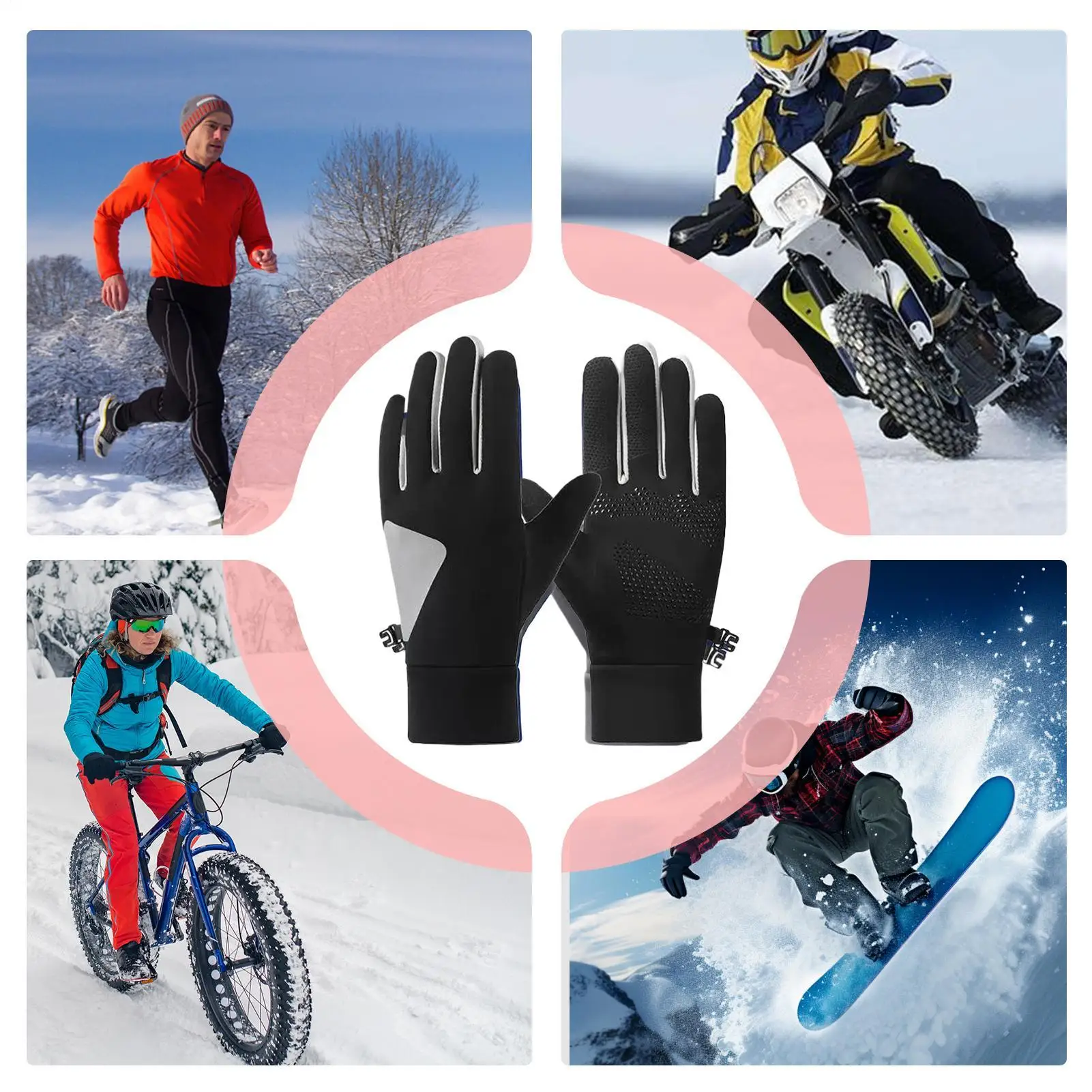 قفازات التدفئة الكهربائية قفازات ساخنة مقاومة للماء لوازم الطقس البارد لتجريف الثلوج اليومية في الهواء الطلق العمل البستنة الجليد