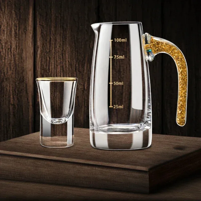 

TOPLIVING 6pcs Shot Glass Sets Gold Foil Color Spirits Cups Wholesale Mug Household Creative Small Wine Glass Kawaii Gilt Edged
