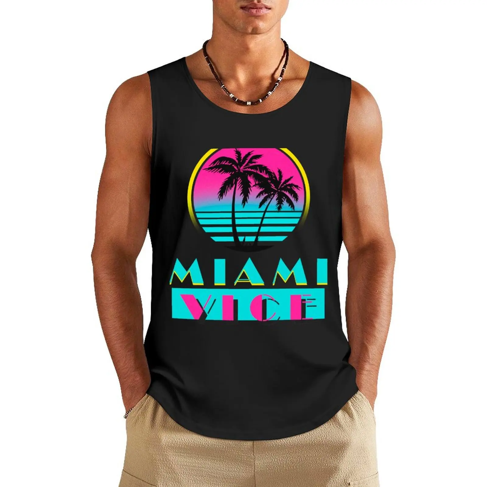 

Miami Vice Tank Top gym men sleeveless t-shirts for men Sleeveless top Vest